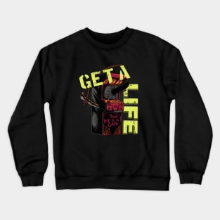 Get a Life retro Game Machine Gamer Gifts Crewneck Sweatshirt